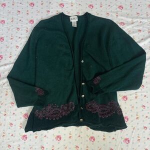 Koret Women's Green and Purple Cardigan